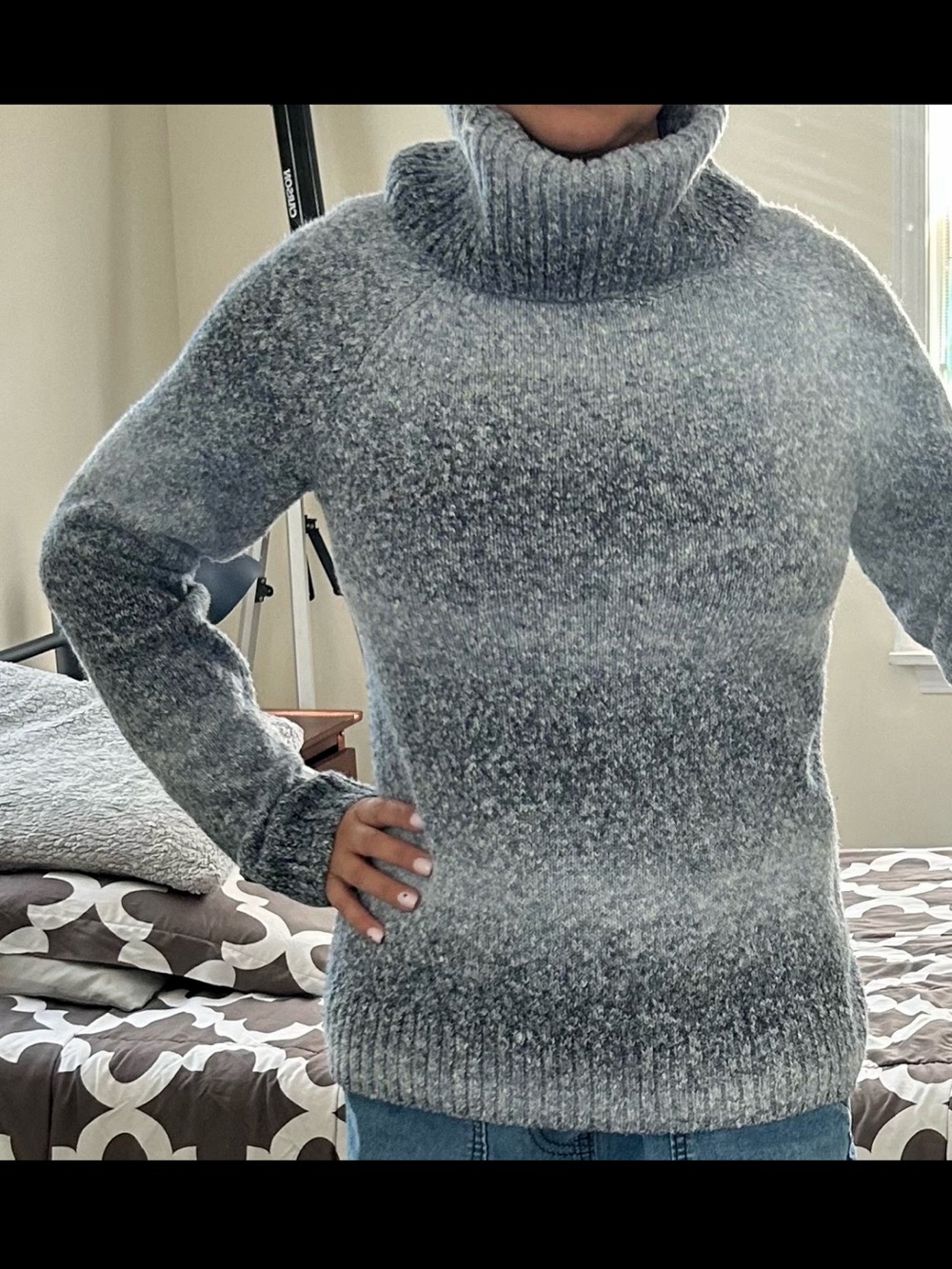 Columbia Women’s Gray Marled Turtleneck Sweater Size M | Knit